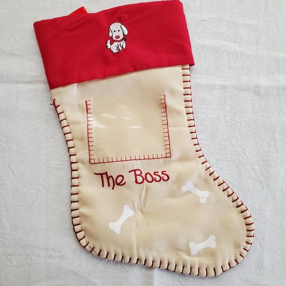 Set of 3 Red Pampered Dog Christmas Stockings Spoiled Princess Boss 16"x8" - Picture 6 of 10